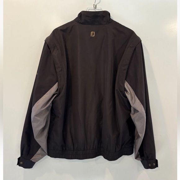 FootJoy Dry Joy Mens Black Golf Jacket Zip Off Sleeves Size Large - Picture 2 of 8